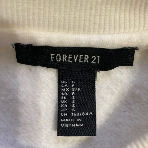 Forever 21 White Cropped Crewneck Sweater - Picture 5 of 5